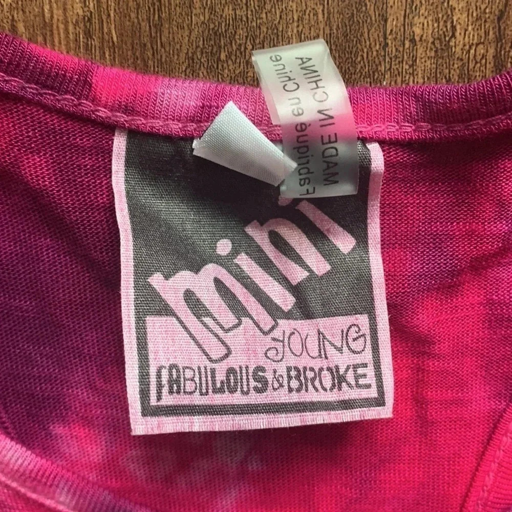Young Fabulous & Broke Top Tie Dye Tank Fringe Girls Sz 10 NWT - Picture 3 of 7
